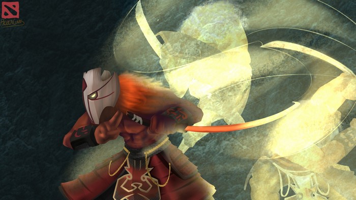 Juggernaut from DOTA 2 with glowing effects