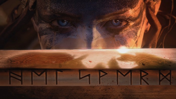 Senua from Hellblade: Senua's Sacrifice with runes
