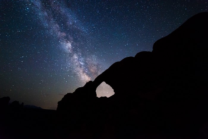 Milky Way over Arches National Park rock formation