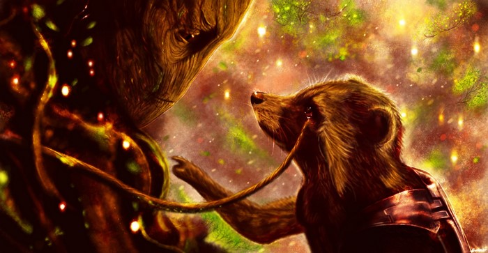 Groot and Rocket Raccoon from Guardians of the Galaxy