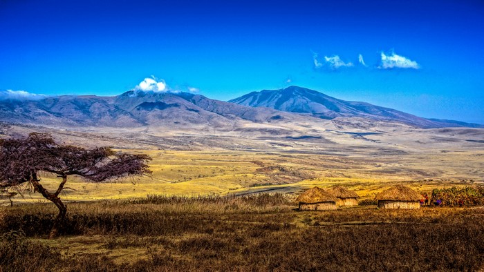 4K Scenic Mountains and Village in Tanzania