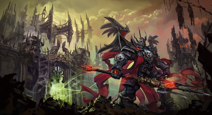 4K Dark Knight with Staff near Castle