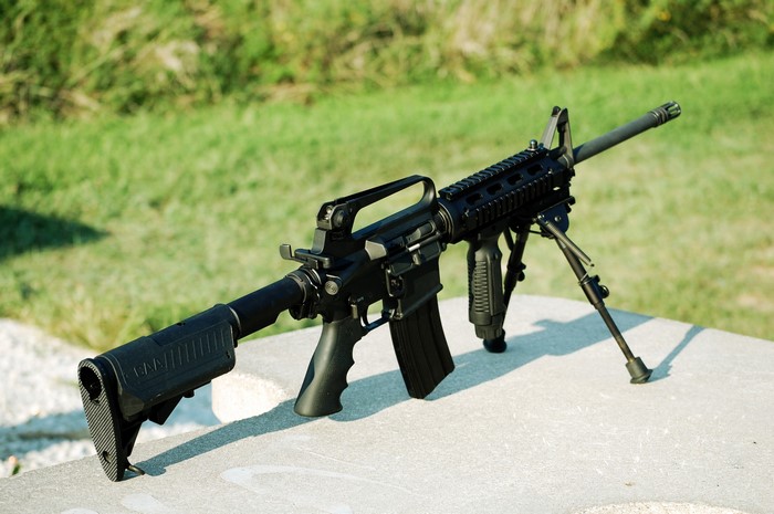 AR-15 rifle with bipod