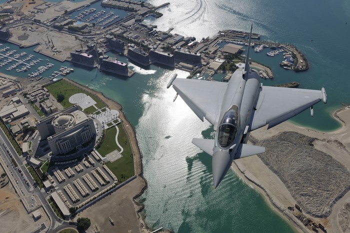 Eurofighter Typhoon over Dubai Marina