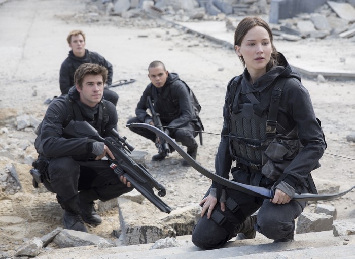 Jennifer Lawrence and Liam Hemsworth from The Hunger Games
