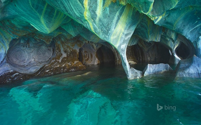 Marble Caves on General Carrera Lake, Patagonia, Chile