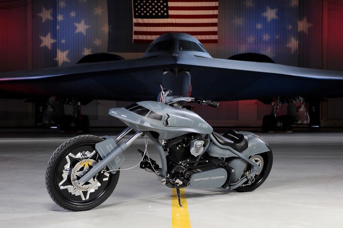 Northrop Grumman B-2 Spirit Stealth Bomber and Custom Chopper