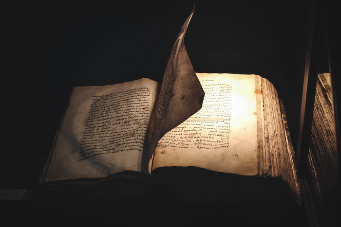 Old book with illuminated pages