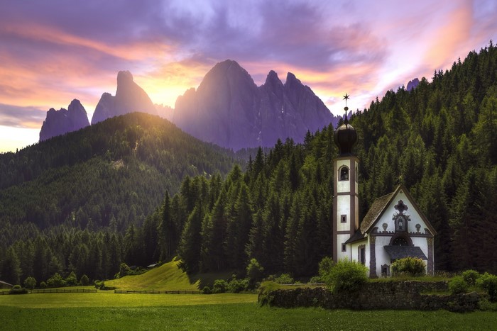 Santa Maddalena Villnoss South Tyrol Dolomites Italy Mountains Forests