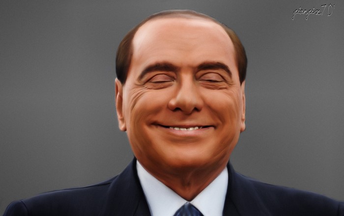 Smiling Portrait of Silvio Berlusconi in Painting Style