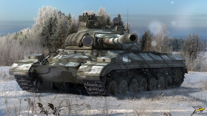 T-54 tank in World of Tanks in winter
