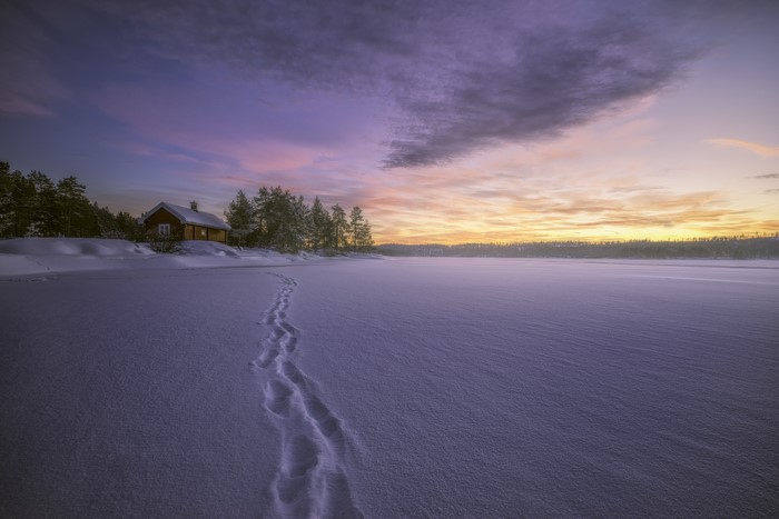 Norway Winter Lake Sky Snow