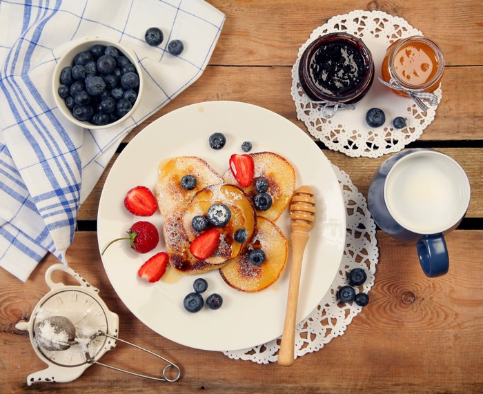 Pancakes with Berries and Jam