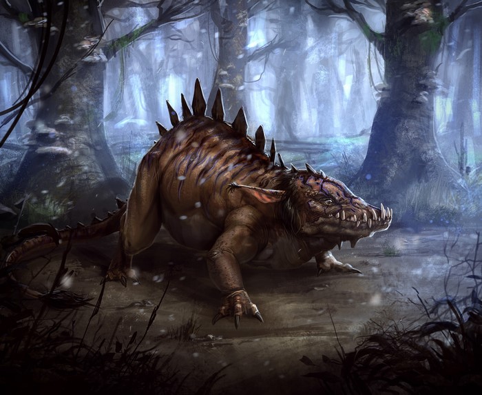 Monster in a dark forest