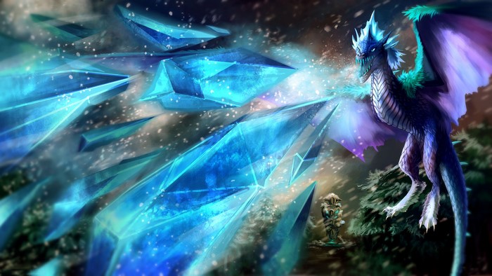 Winter Wyvern from DOTA 2 casting ice shards