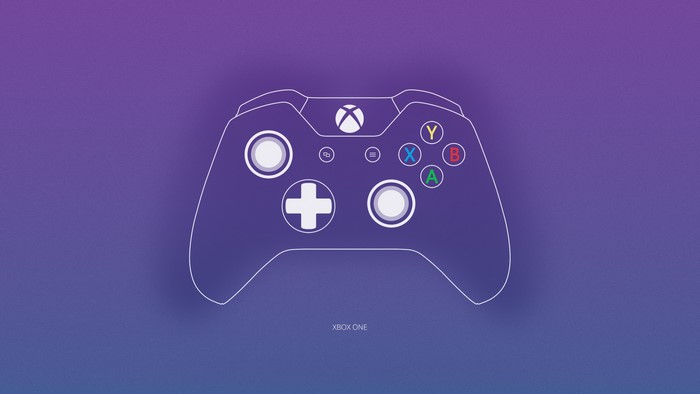 Xbox One Controller Outline on Purple Gradient