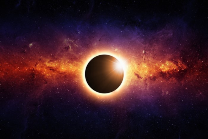4K Solar Eclipse in Nebula