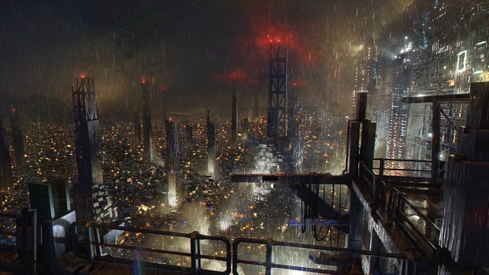 Deus Ex: Mankind Divided Golem City at Night in Rain