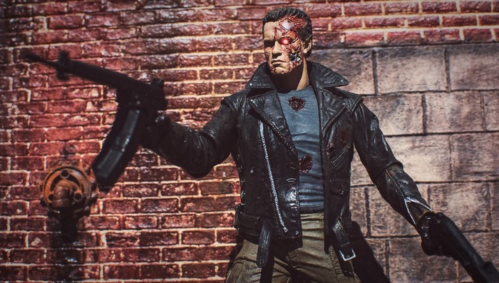 Terminator T-800 action figure with gun