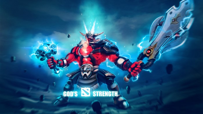Sven from DOTA 2 with hammer and sword