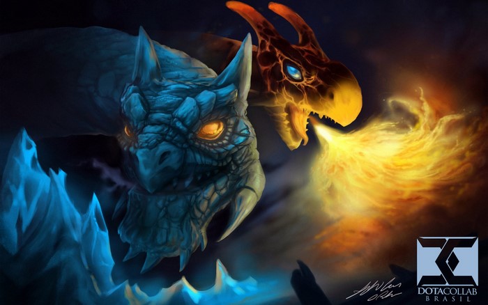 Jakiro from DOTA 2, Ice and Fire Dragons
