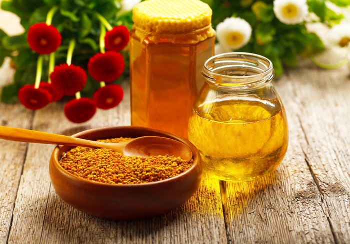 Honey, Bee Pollen, and Flowers