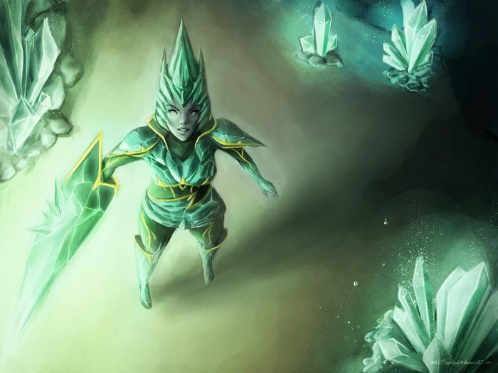 Warrior in Crystal Armor with Crystal Sword