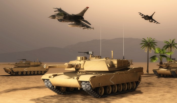 Desert Storm Tanks and Fighter Jets
