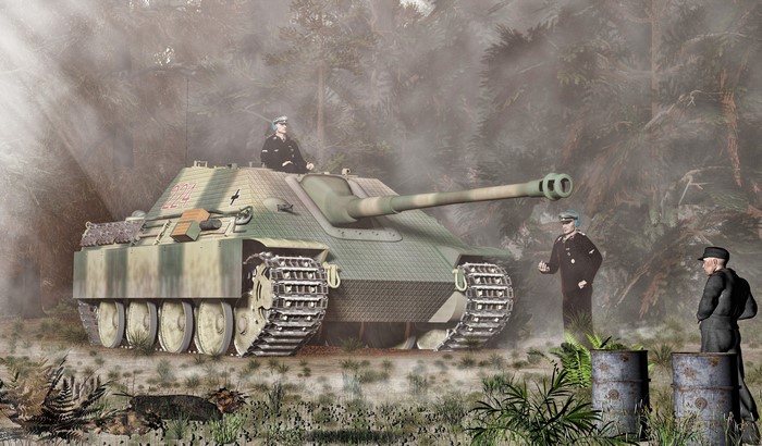 4K Jagdpanther SPG with Soldiers