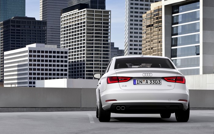 White Audi A3 Sedan in a City