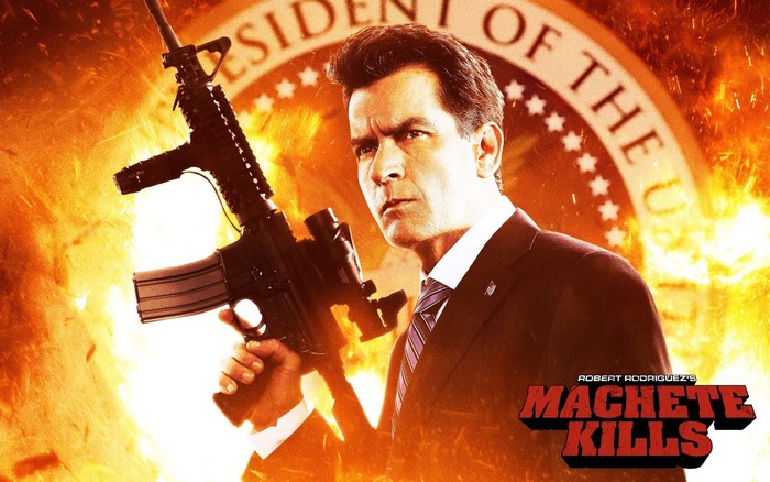 Charlie Sheen as President in Machete Kills