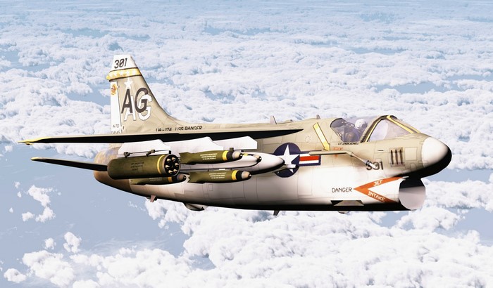 4K LTV A-7 Corsair II Airplane