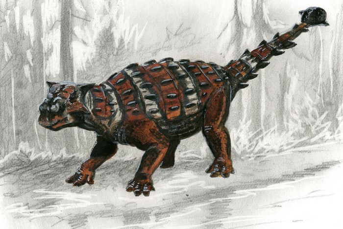 Ankylosaurus dinosaur in a forest setting