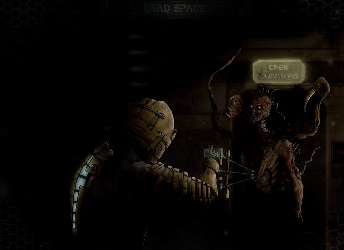 Isaac Clarke fighting a Necromorph in Dead Space 2