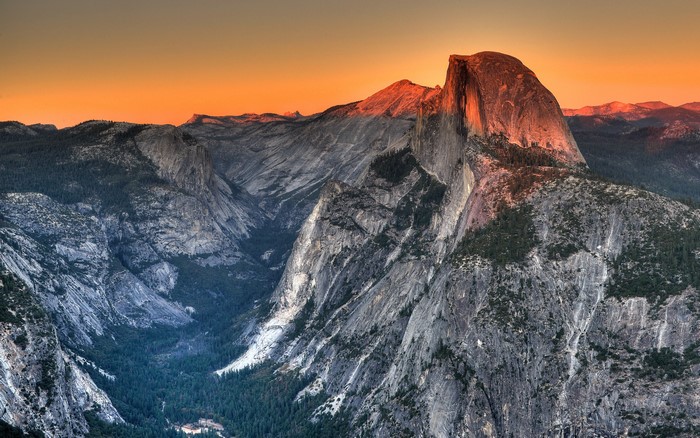 Half Dome in Yosemite National Park at Sunset