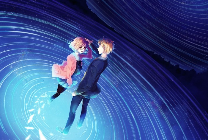 Mirai Kuriyama and Akihito Kanbara from Kyoukai no Kanata
