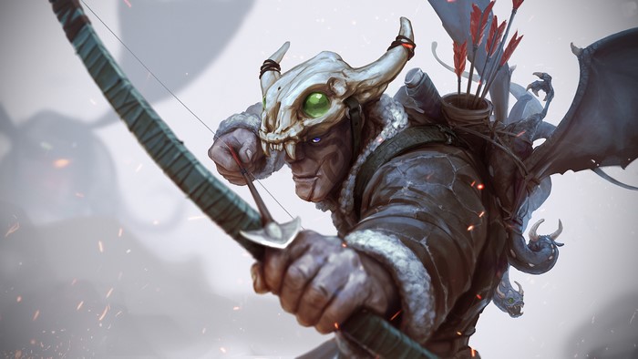 Archer with Skull Helmet and Bow
