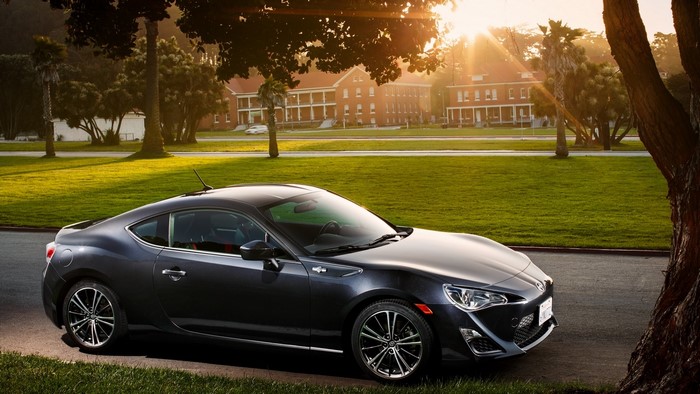 Black Scion FR-S parked on a street