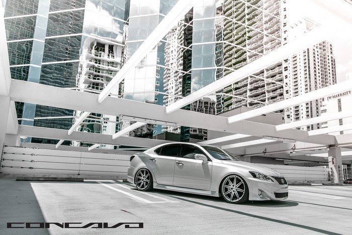 White Lexus IS250 with Concavo Wheels
