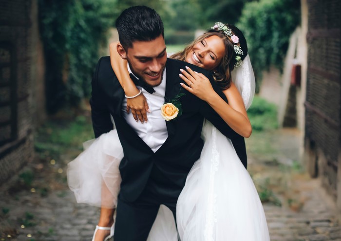 Bride and Groom Wedding Photo