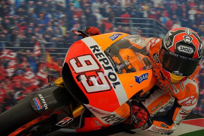 Marc Marquez on a Repsol Honda motorcycle