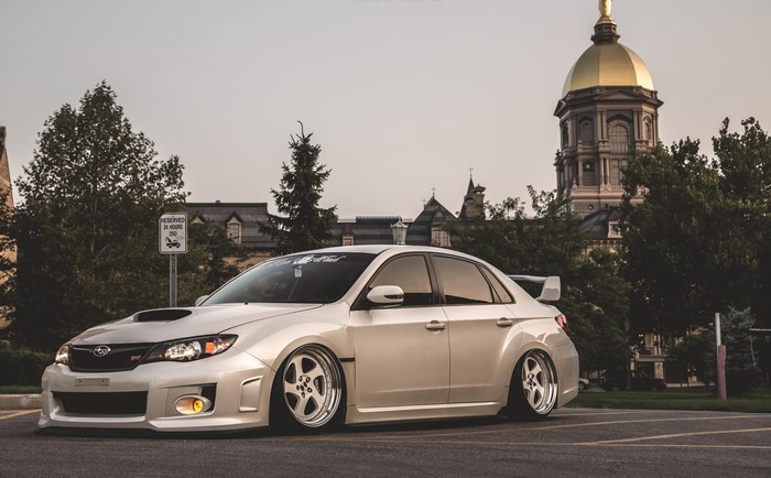 White Subaru Impreza WRX STi Stance JDM