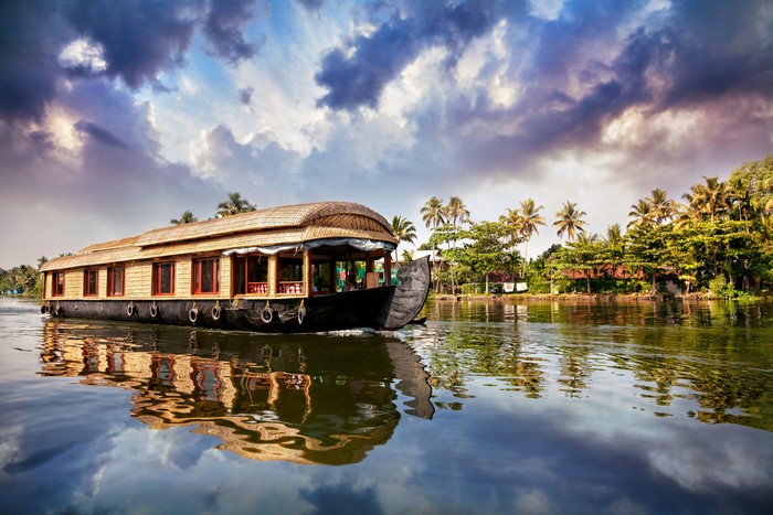 Houseboat on a river in India