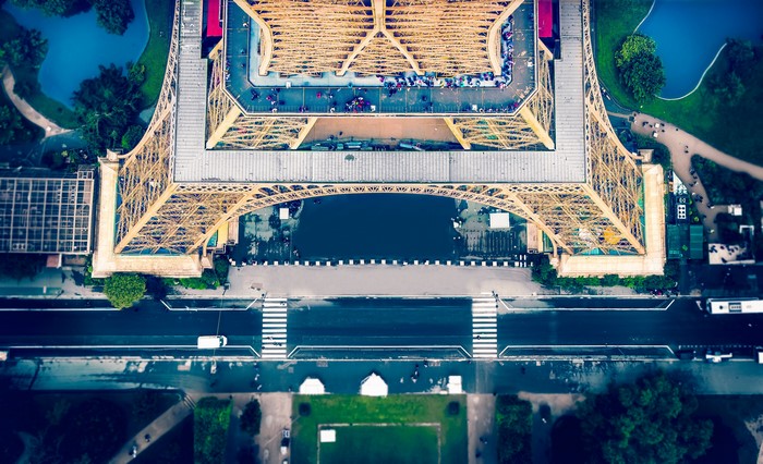 Eiffel Tower, Paris, France, Aerial View