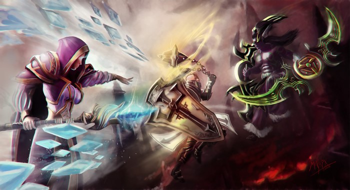 Jaina Proudmoore, Johanna, and Illidan Stormrage from Heroes of the Storm