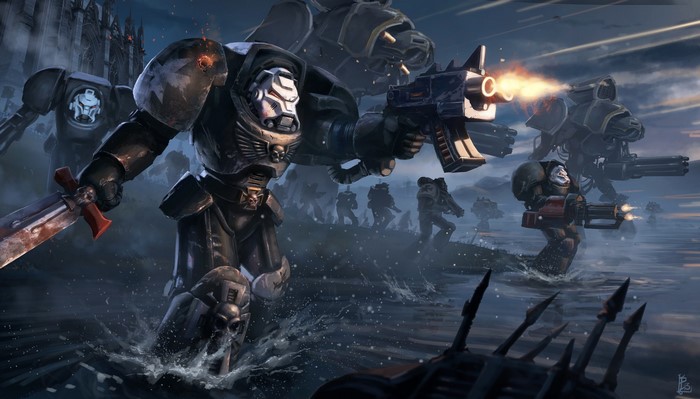 Warhammer 40000 Black Templars in battle