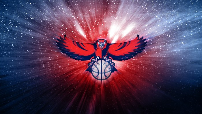 Atlanta Hawks logo with a hawk and basketball