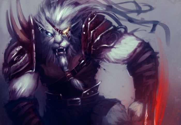 Rengar from League of Legends with an eye patch