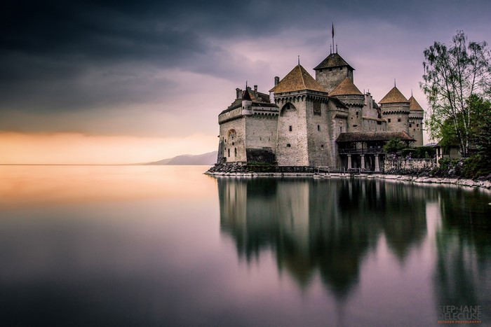 Chillon Castle on Lake Geneva, Switzerland