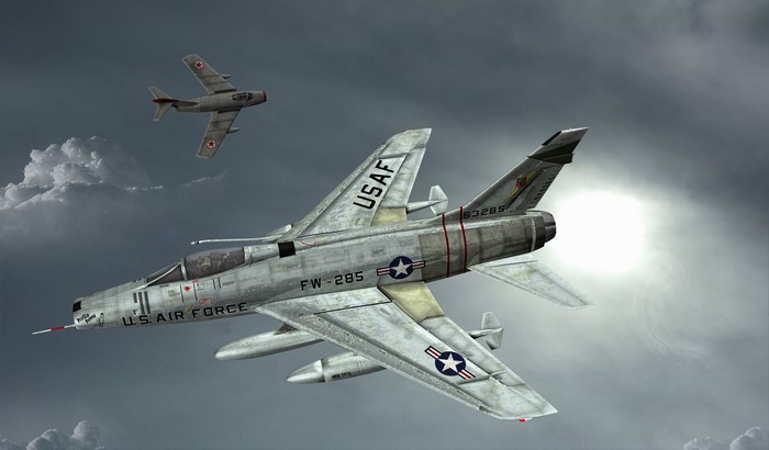 4K Cold War Fighter Airplane Encounter